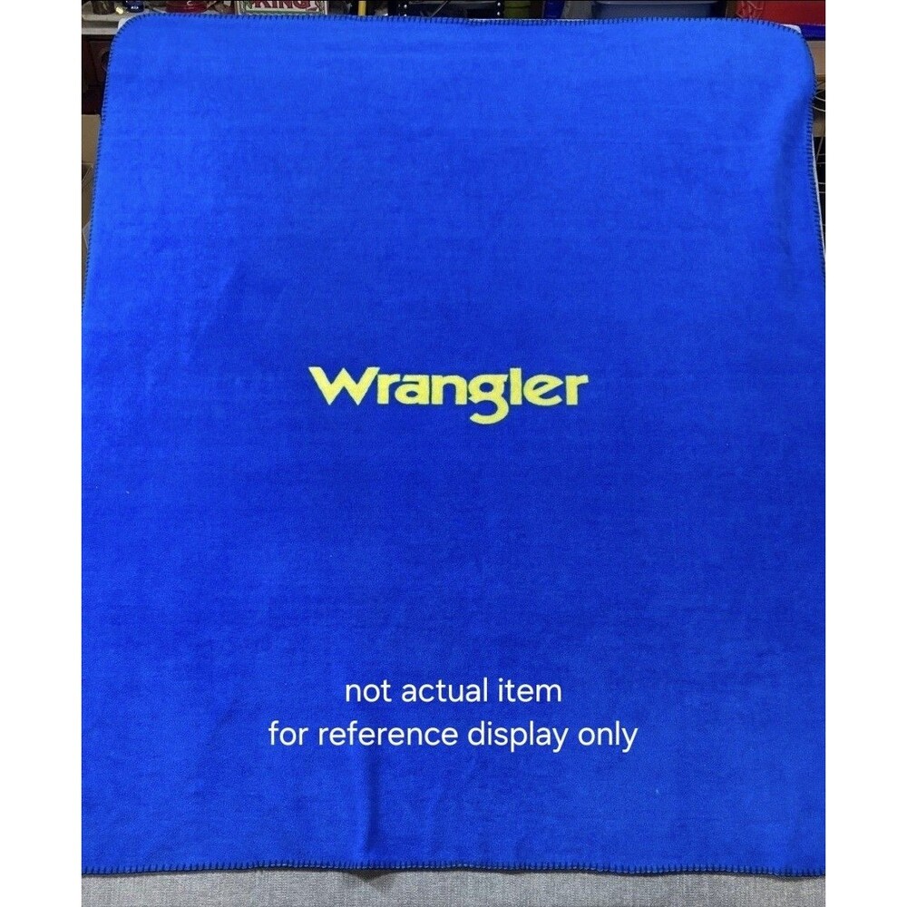 Vintage Wrangler Blue Soft Fleece Throw Lightweight 60x50 Rare New